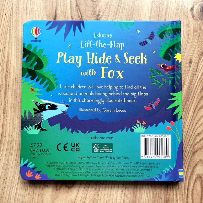 Play Hide & Seek with Fox Usborne z klapkami po angielsku