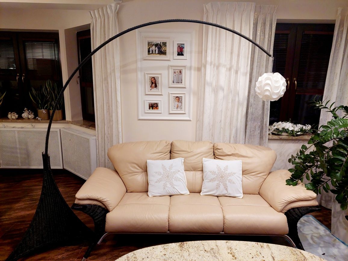 Lampa łukowa,podłogowa,stojąca KLER, rattan