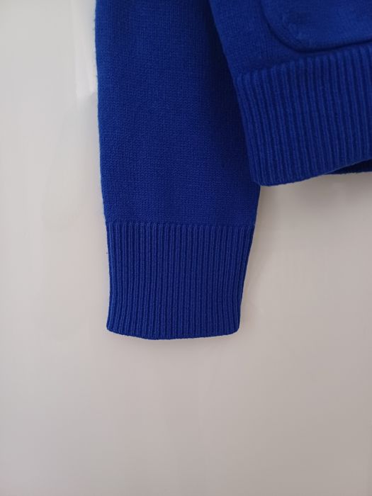 Massimo Dutti wełniany kardigan niebieski sweter wełna kaszmir guziki