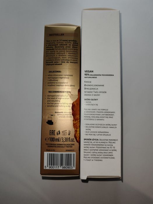 Nowy zestaw kosmetyków do włosów peeling odżywka wcierka Ziaja Jantar