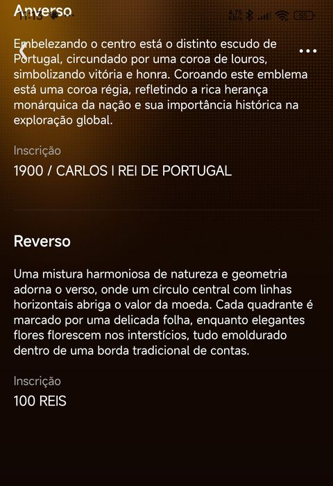 4 Moedas antigas de 100 reis