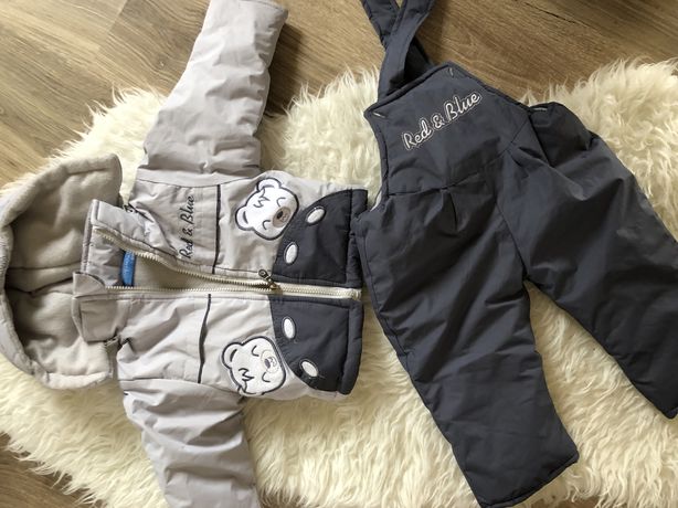 Zestaw kurtka spodnie narciarskie chłopięce 6 msc ubranka dziecięce