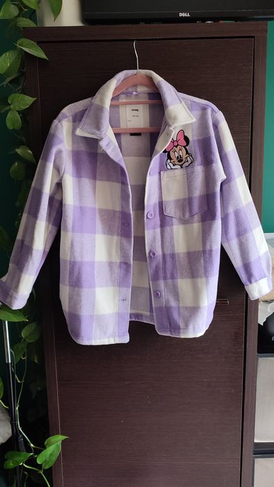 Kurtka koszulowa w kratę dziewczęca 140 Myszka Minnie