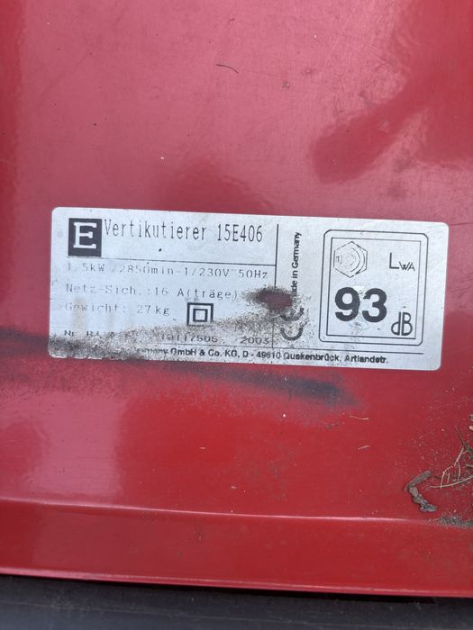 Wertykulator elektryczny europa 1500w