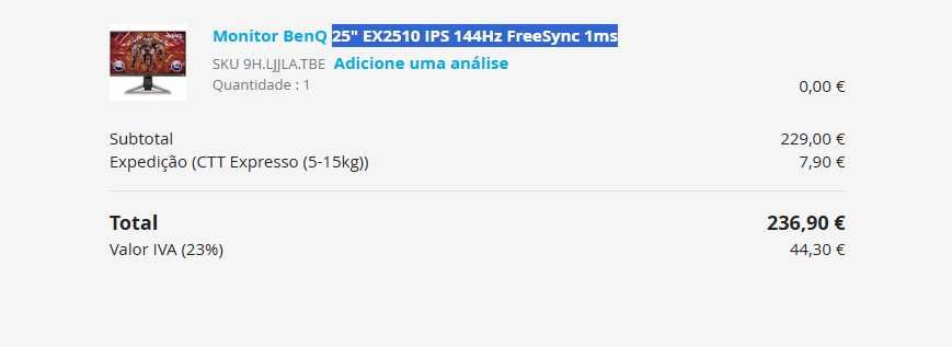 Monitor benq Mobiuz 144Hz