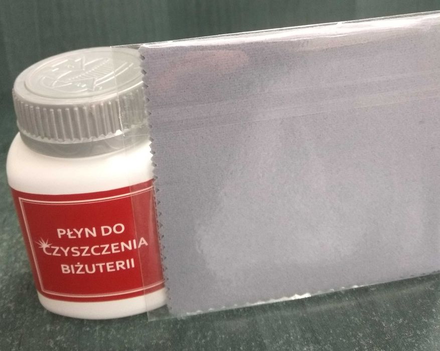 Zestaw czyszczenia biżuterii płyn 70ml oraz ściereczka do polerowania