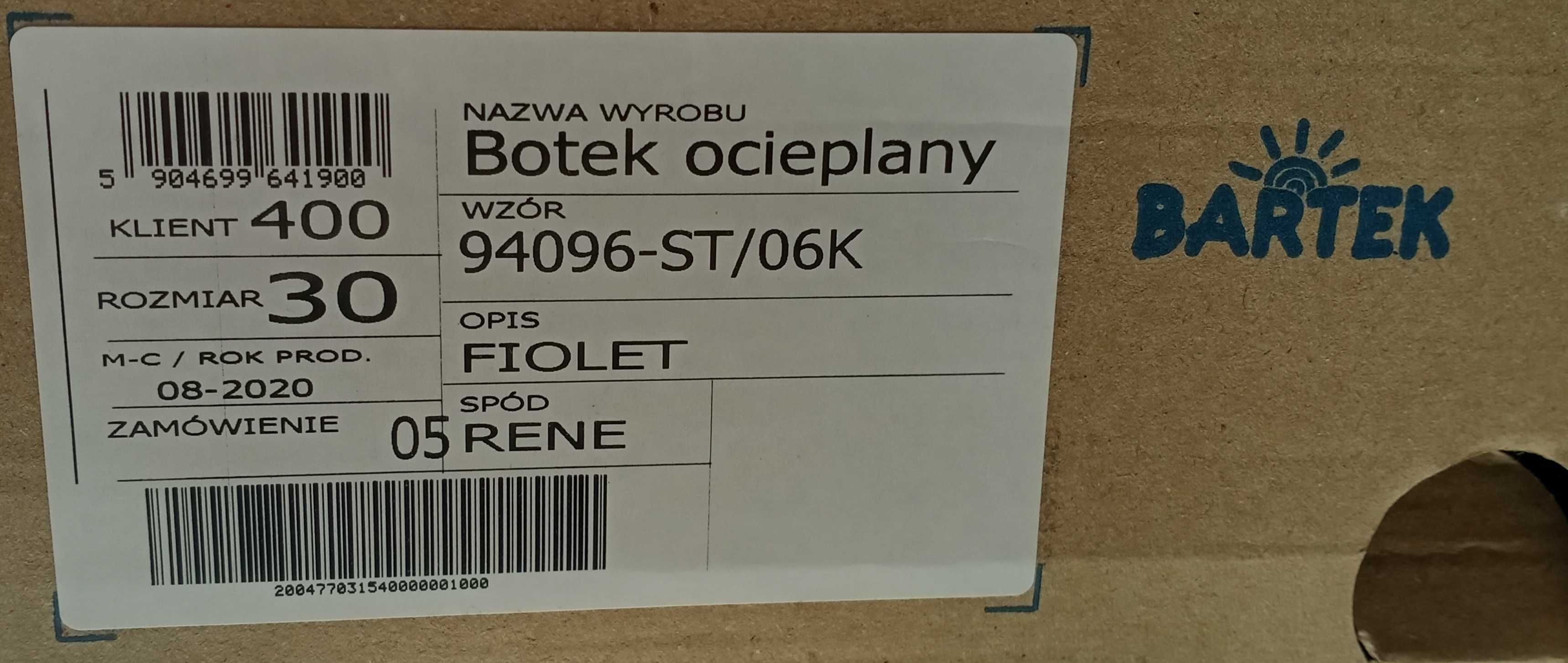 Buty botki botek ocieplane Bartek 30 fioletowe