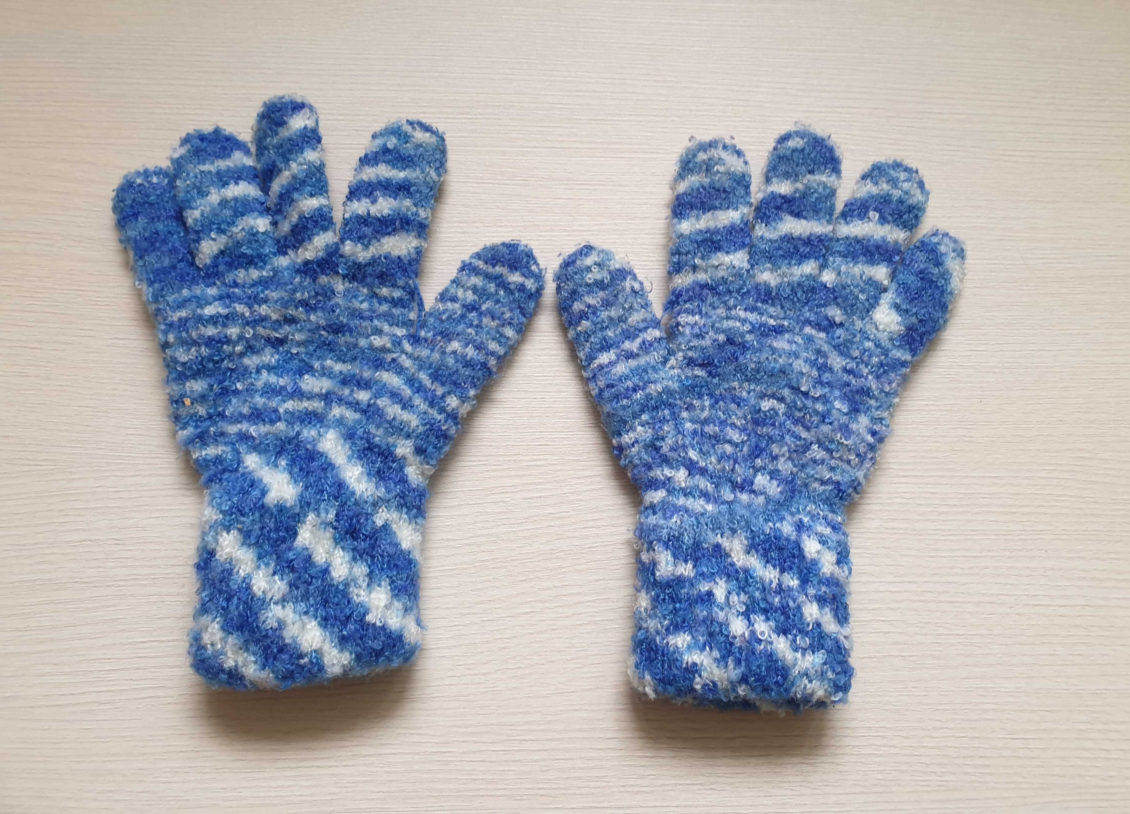 Rękawiczki damskie niebieski melanż