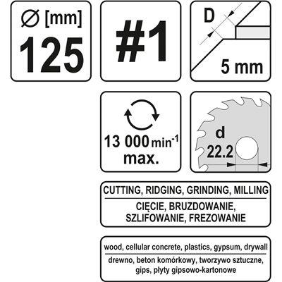 Tarcza Tarnik Wypukły Z Piłą 125Mm Nr1 Yato