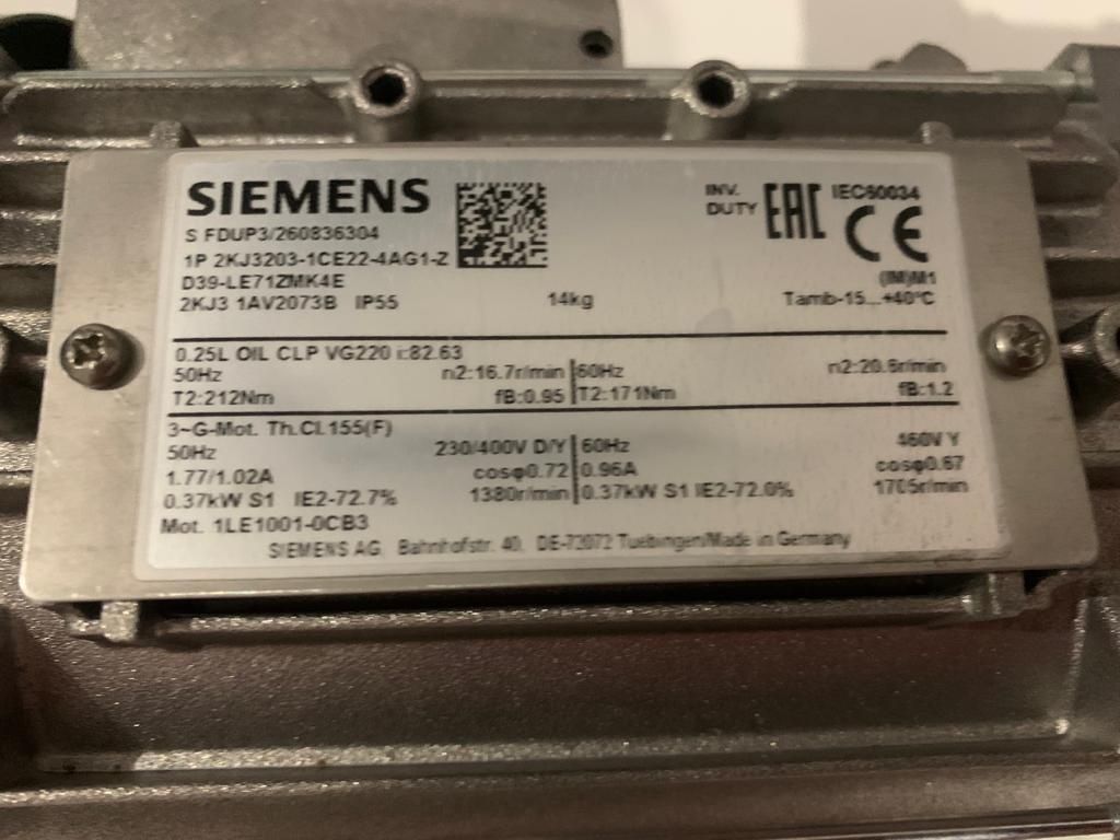 siemens silnik z motoreduktorem walcowym