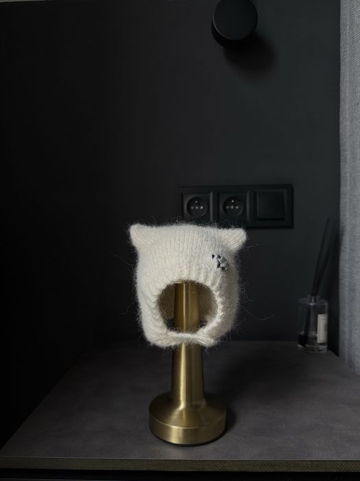 Czapeczka bonetka kotek r. 0-4 m. Bonetka z uszami kotki