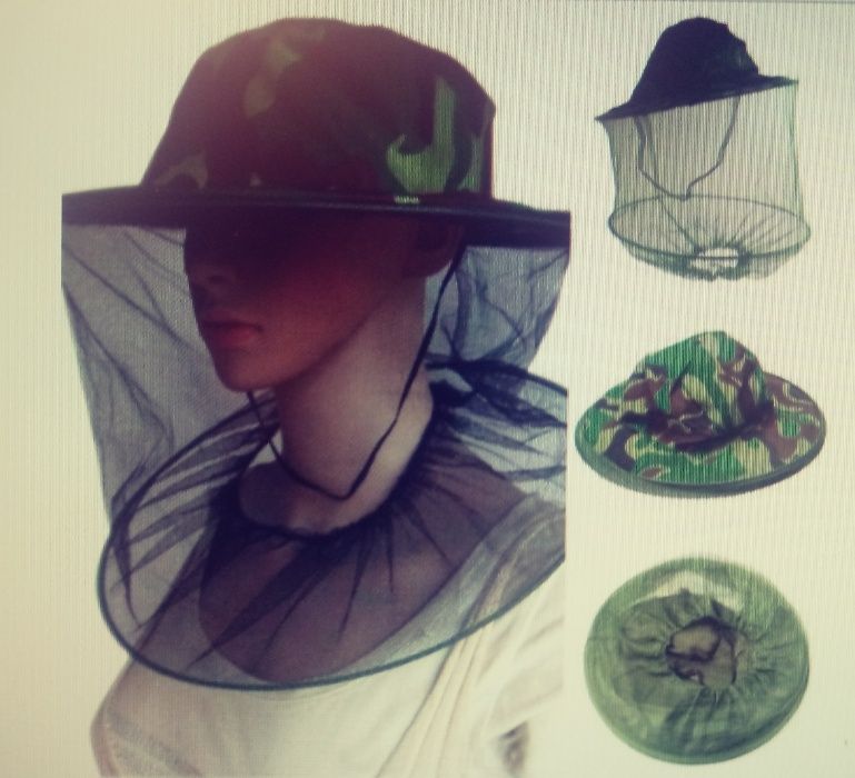 Turystyczny kapelusz z moskitierą