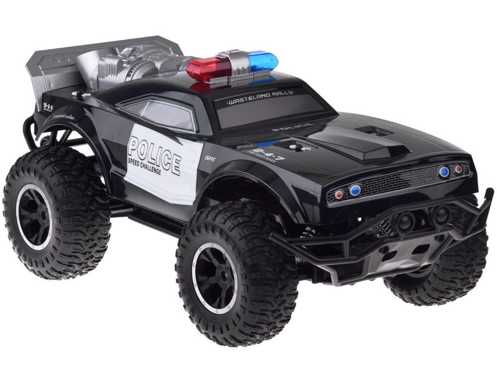 Duże auto sterowane monster truck POLICJA na pilota oświetlenie RC0626