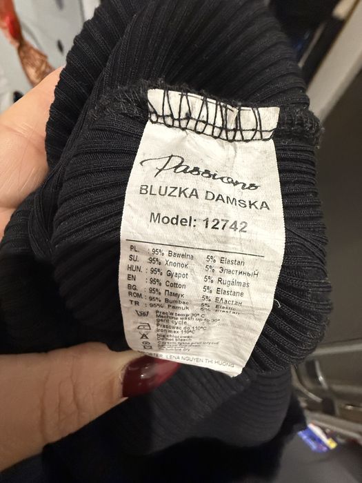 Bluzka tunika S/M prążkowana koszulka bawełna