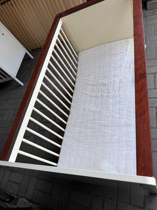 Łóżeczko Niemowlęce (Biało-Brązowe)