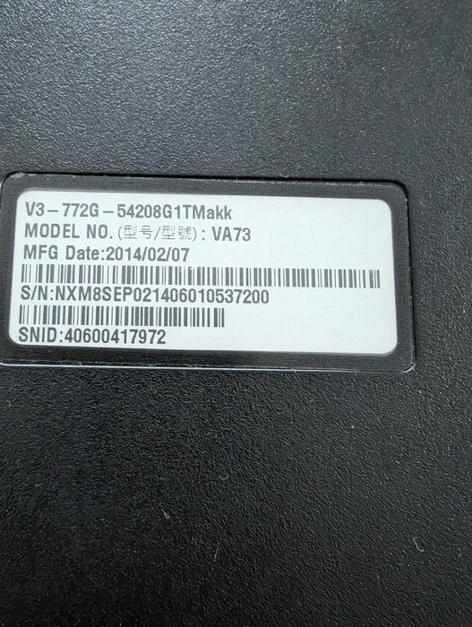 Laptop acer v3 772g