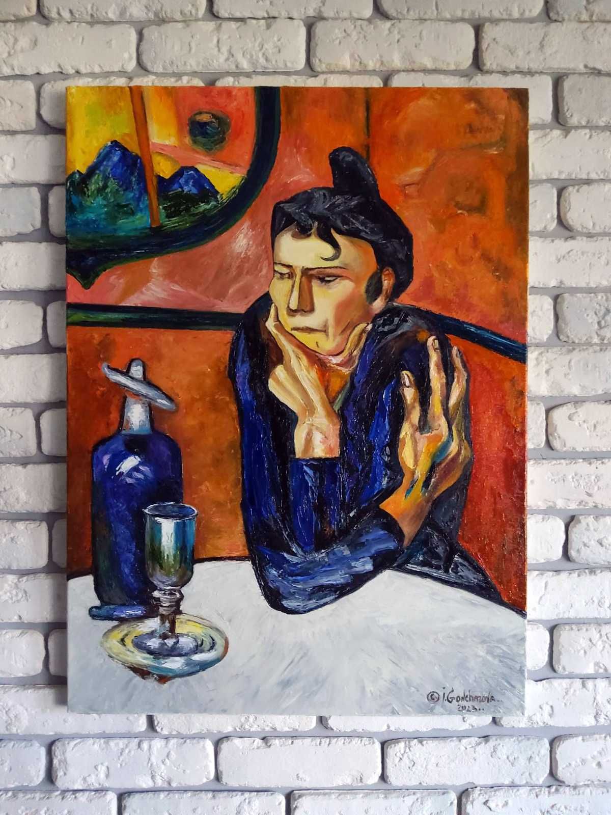 Ручная репродукция картины П.Пикассо маслом на холсте