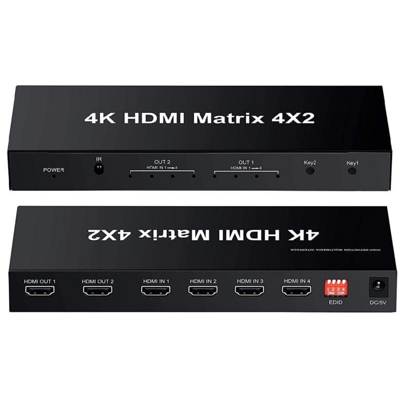 HDMI Matrix 4x2 rozdzielacz SWITCH SPLITTER + pilot Toslink Jack