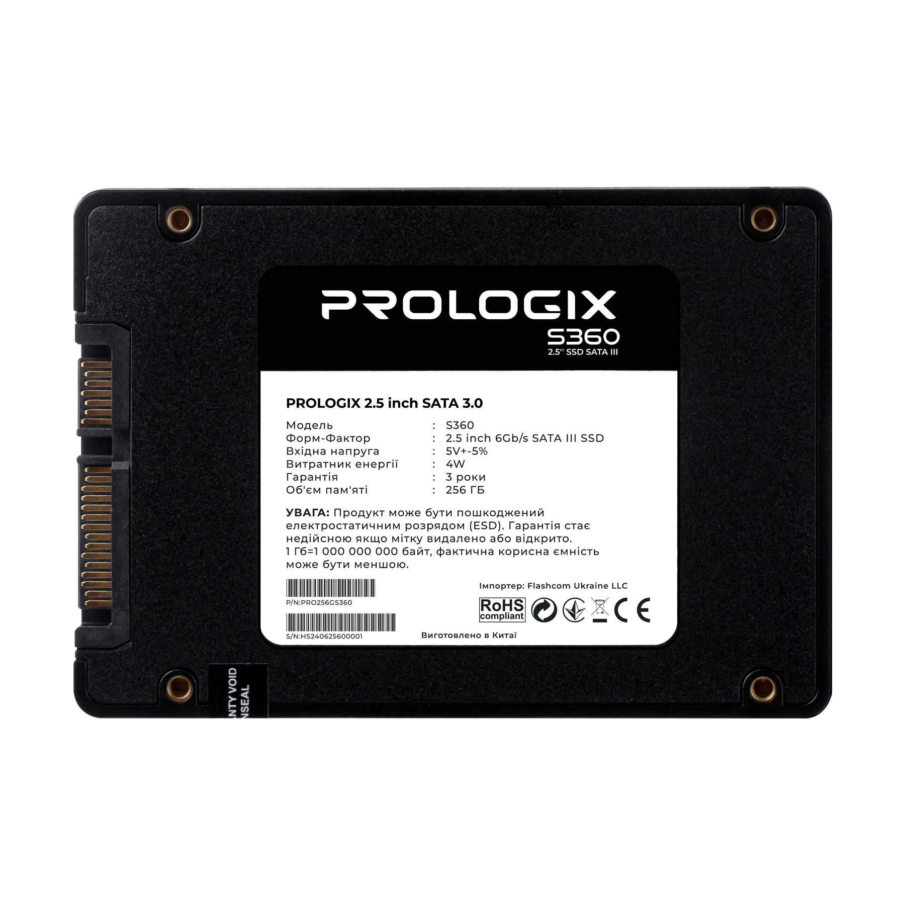 SSD 256GB Prologix S360 2.5" SATAIII TLC