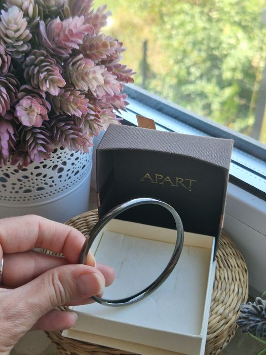 Bransoletka obręcz Czarna stal hematyt Manoki Aztorin