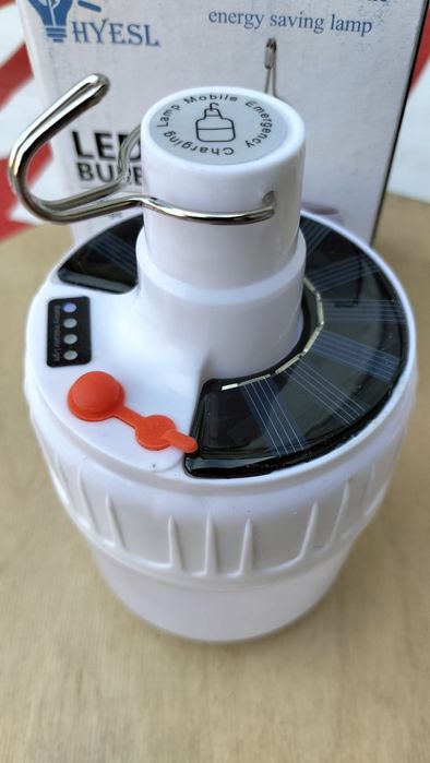 Лампа ліхтар LED на акумуляторі з USB сонячною панеллю +блок заряду