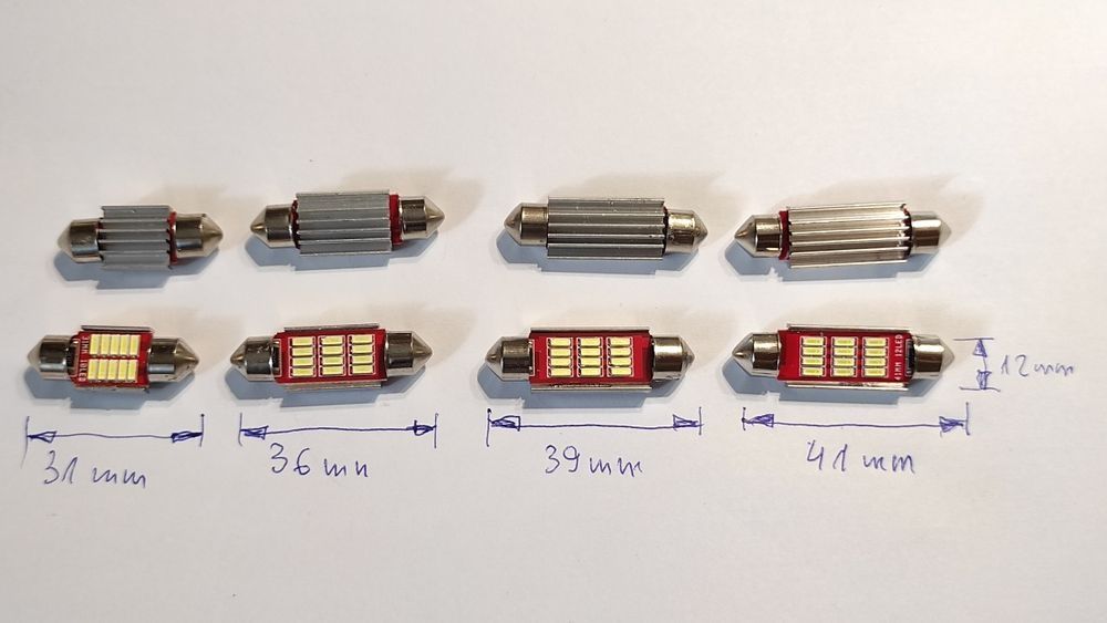 10 szt Żarówka rurkowa LED canbus C5W C10W CAN BUS 31mm 36mm 39mm 41mm