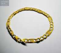Złota bransoletka splot Figaro z blaszkami złoto p. 585 dł. 22cm 4,71g