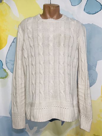 Красивий вязаний светр burberry london england молочного кольору