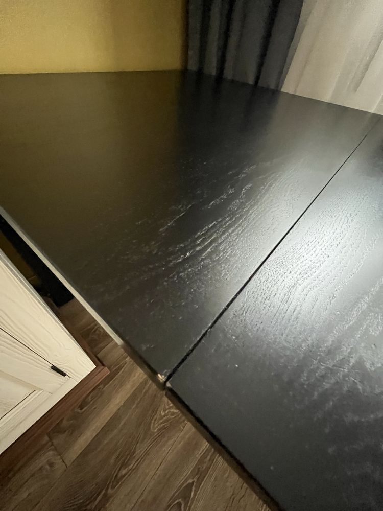 Stół IKEA BJURSTA, czarny 140 cm, rozkładany do 220 cm