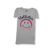 Hollister T-Shirt Koszulka Damska EMOTKA Logo Unikat Klasyk S