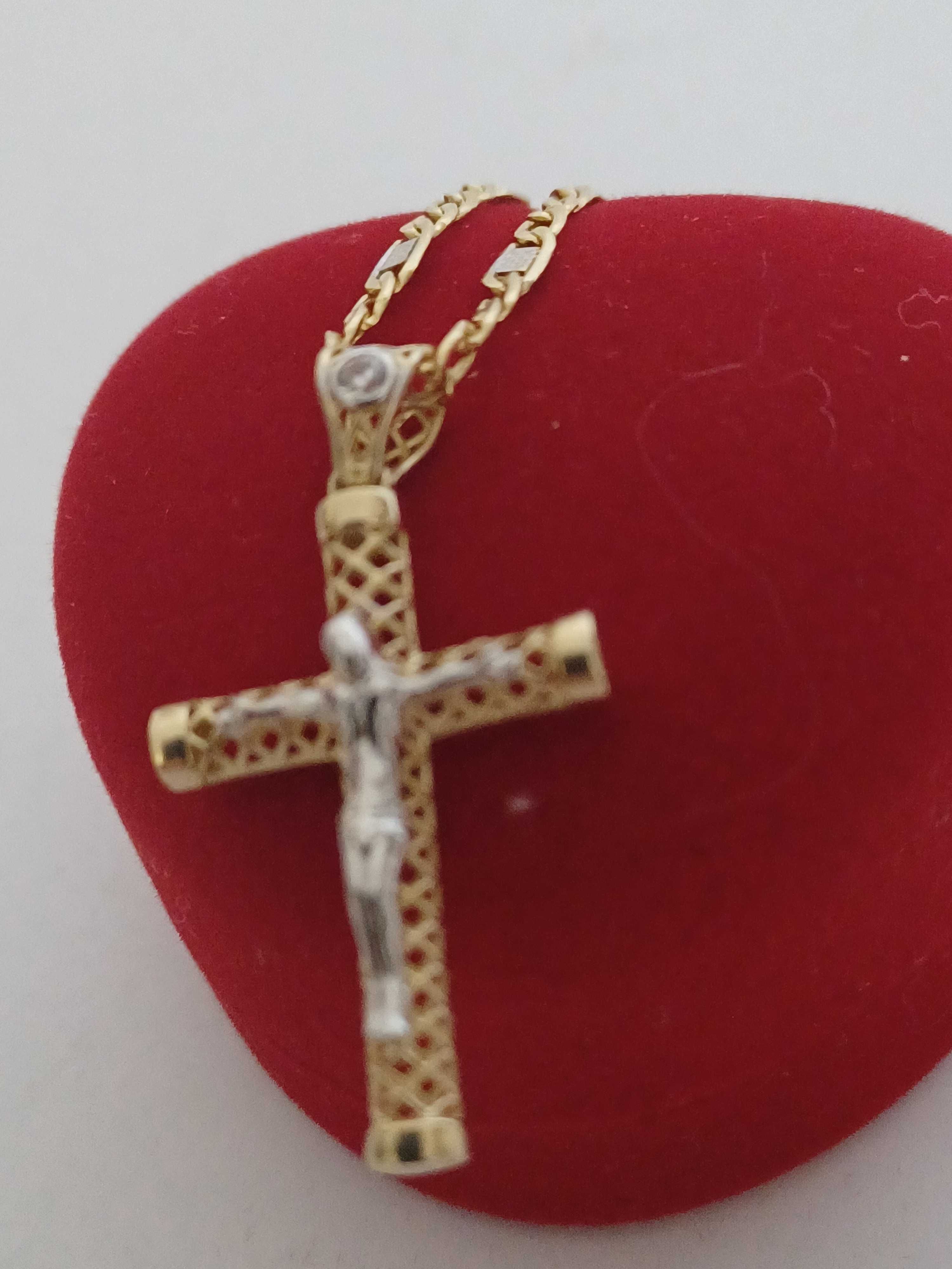Łańcuszek złoty z krzyżykiem 14 karat 585