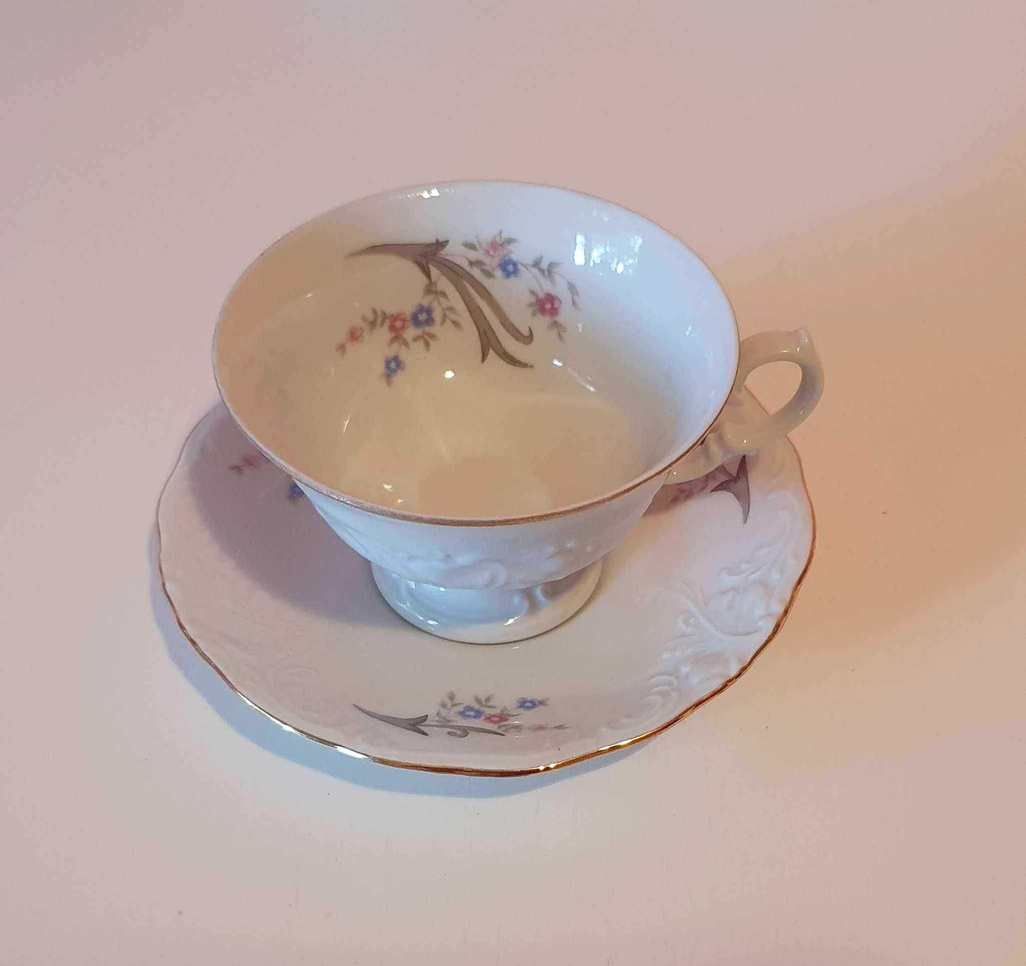 porcelana Wałbrzych - zestaw na 11 osób - PRL, vintage