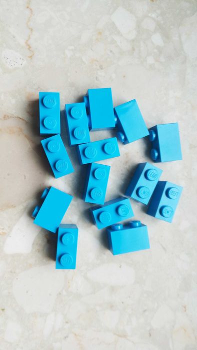 Lego 3004 klocek budowlany 1x2 dark azure, 10 szt