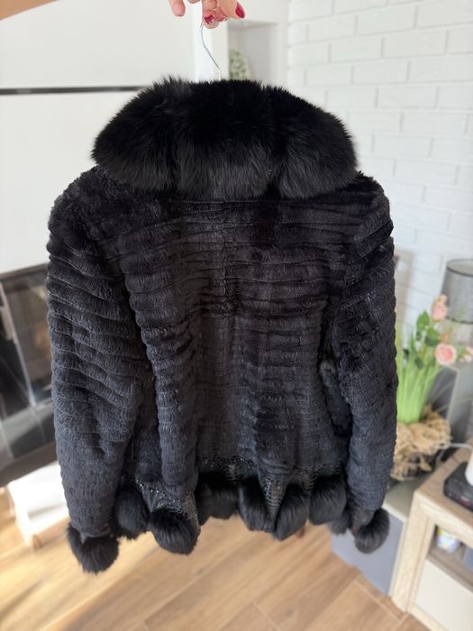 Kurtka futro z lisa i królika jakość PREMIUM M/L