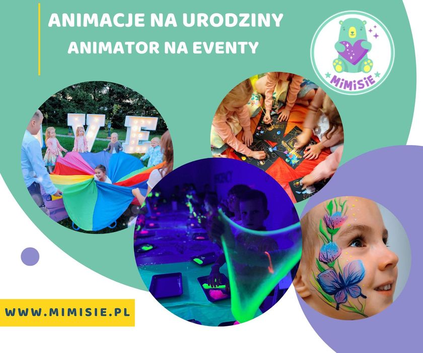 Animator dla dzieci na urodziny, wesele, Mikołajki, animacje MiMiSiE
