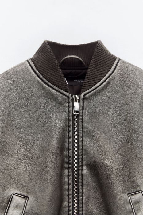 Трендовий шкіряний бомбер Zara (новий)