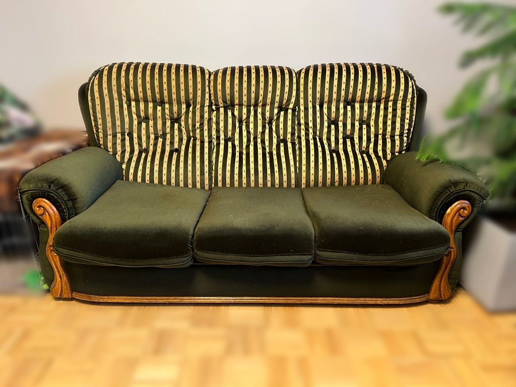 Sofa 3 osobowa rozkładana, wysokie oparcie