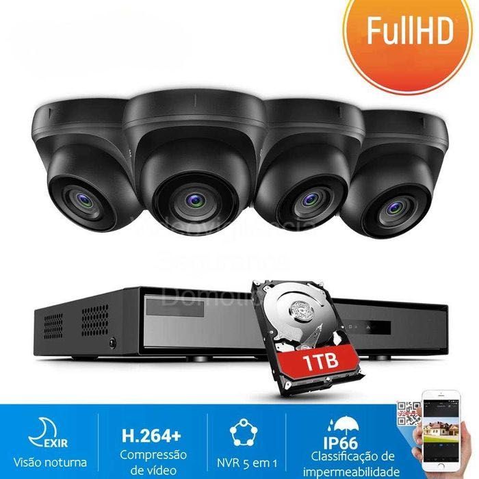 Conjunto de vigilância * CCTV * 4 Câmaras FullHD * 3MP * Dome