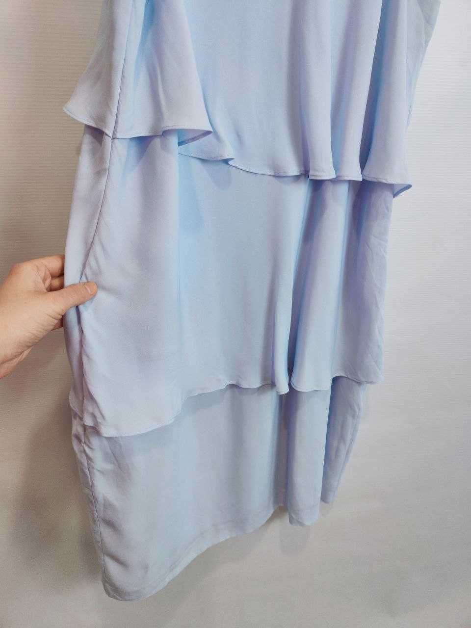 Sukienka Damska Niebieska z Falbana bez Rekawow Next (2 XL)