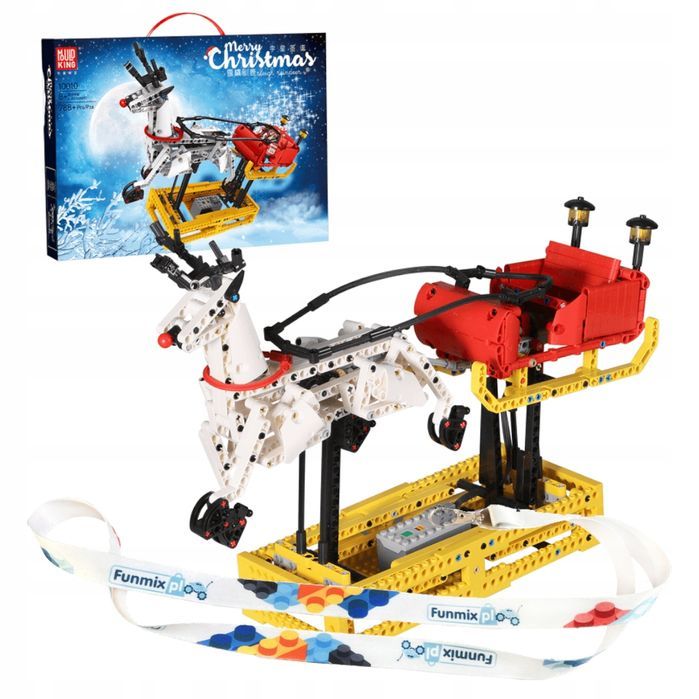 Klocki 788 el. Sanie Mikołaja z reniferem Mould King 10010