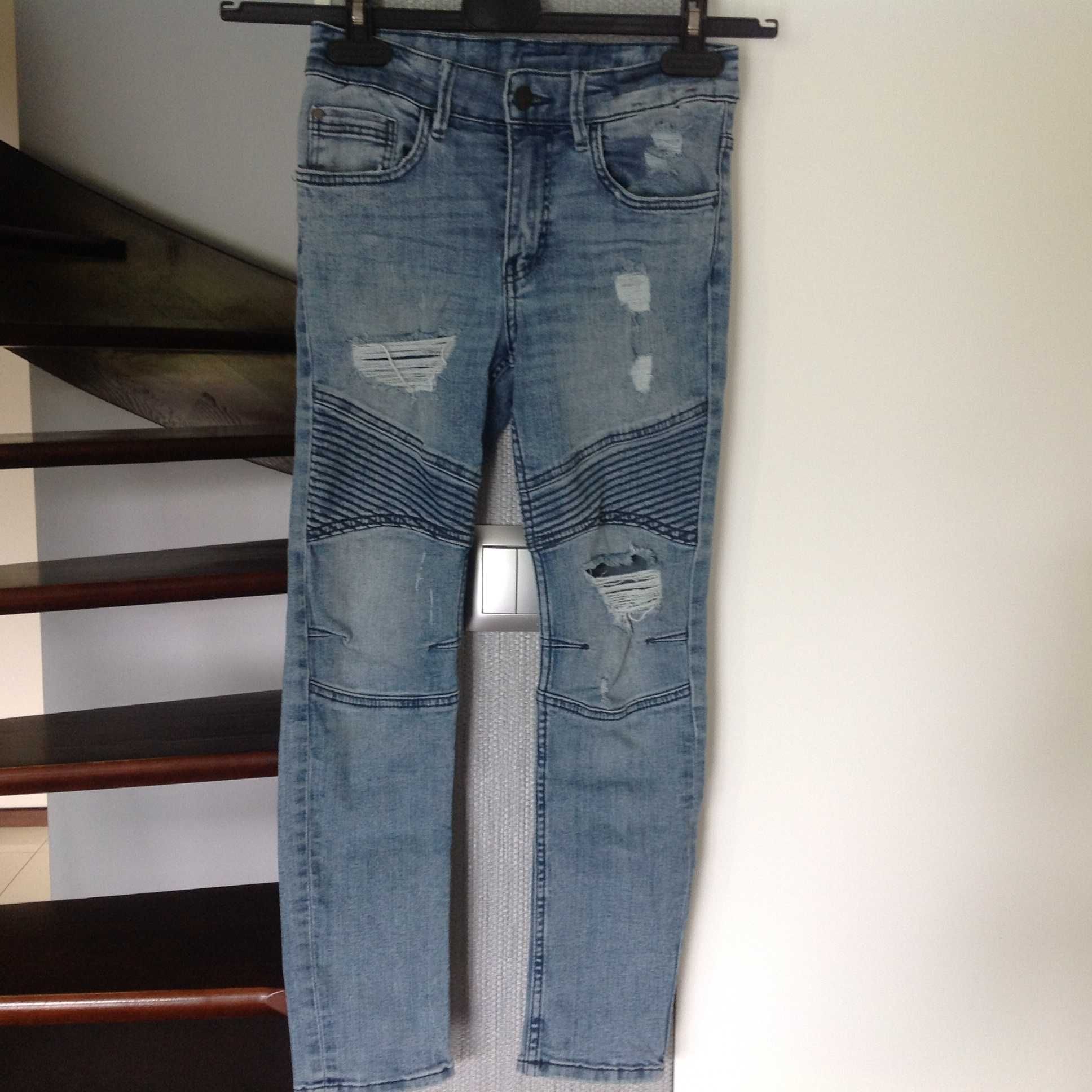 H&M Dżinsy jeansy spodnie skinny fit 140 BDB