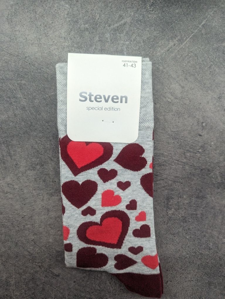 Skarpety męskie Steven 41-43 serca na walentynki