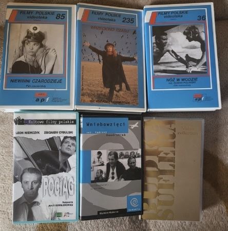 kaseta video VHS Czarodzieje Pociąg Nóż w wodzie Wniebowzięci