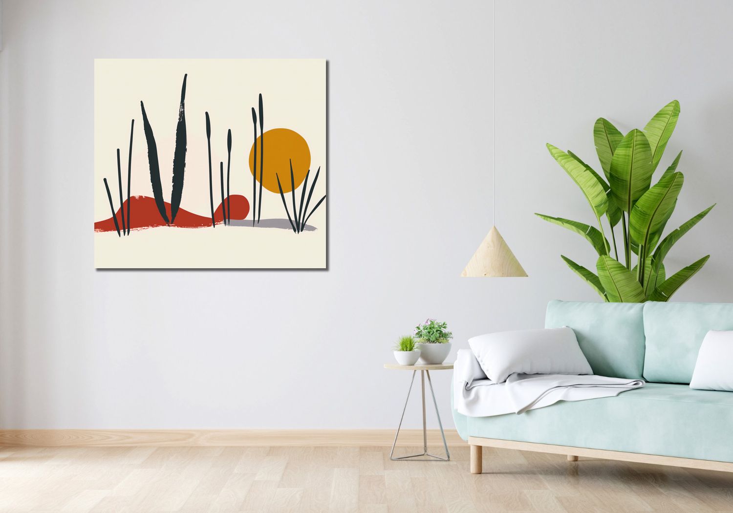 Obraz 100x90cm Trzcina przy Zachodzie