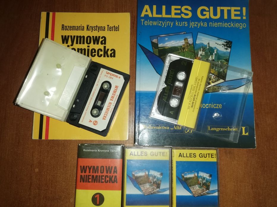 Alles gute i Wymowa niemiecka. Dwa podręczniki 5x kaseta magnetofonowa