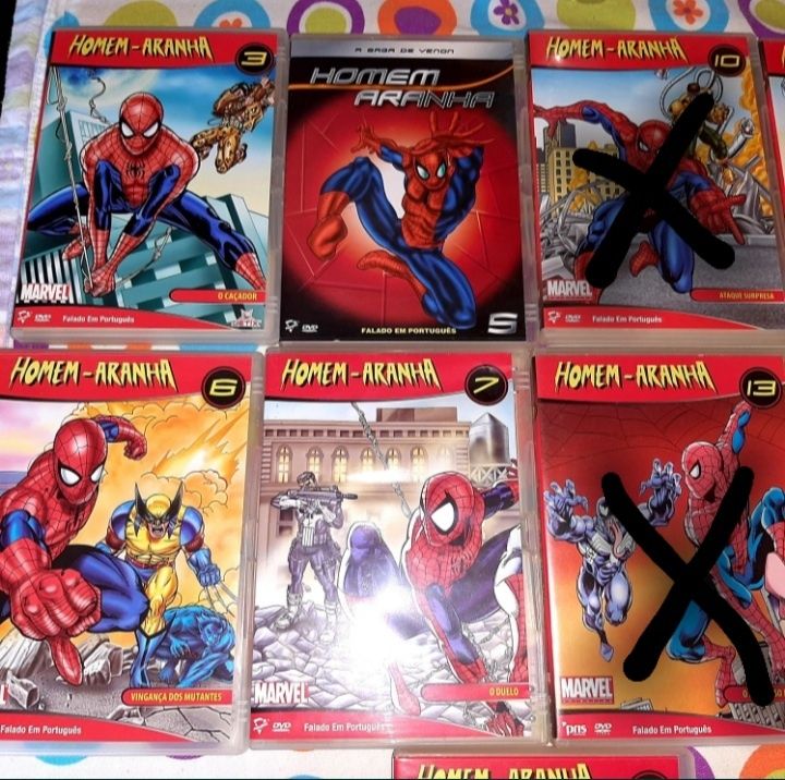 Coleção de Dvds Homem-Aranha-por unidade