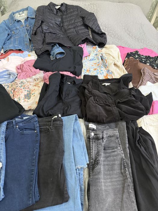 Zestaw paka spodnie kurtka sweter koszula damskie M L