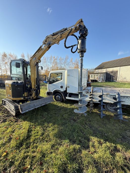 usługi koparko-ładowarka, minikoparka 2,8 t, wiertnica, młot, wywrotka
