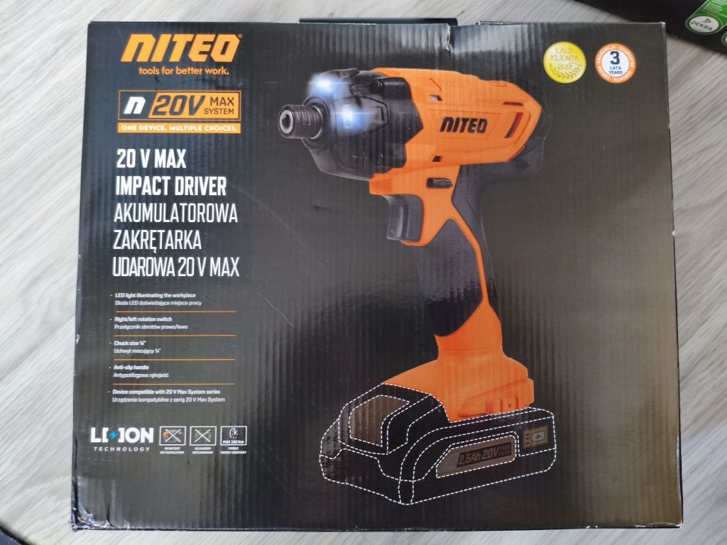 Zakrętarka udarowa akumulatorowa Niteo 20 V max