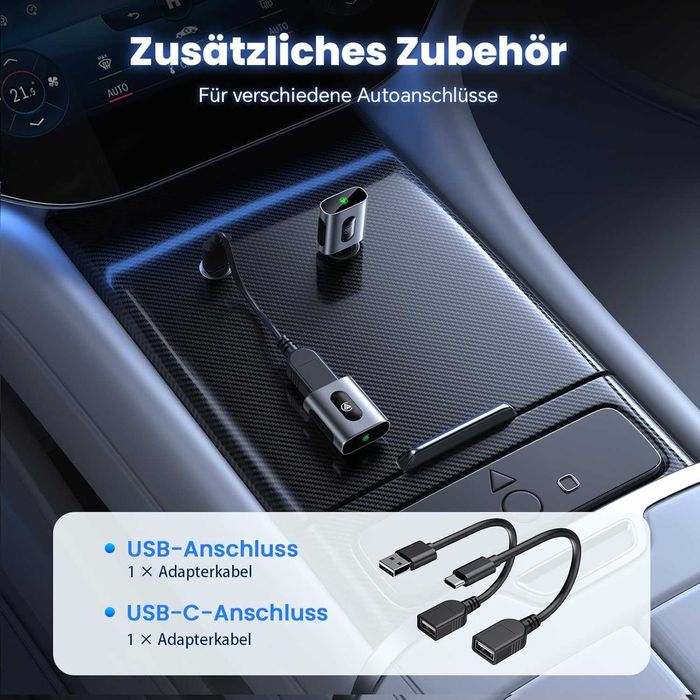 Adapter samochodowy Carplay Android iOS bezprzewodowy, plug and play